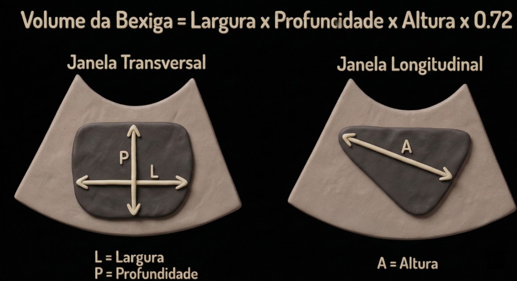 Janela transversal: L largura, P profundidade. Janela longitudinal: A altura.